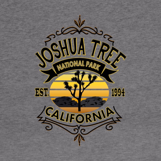 Joshua Tree National Park California Vintage Typography by LostOnTheTrailSupplyCo